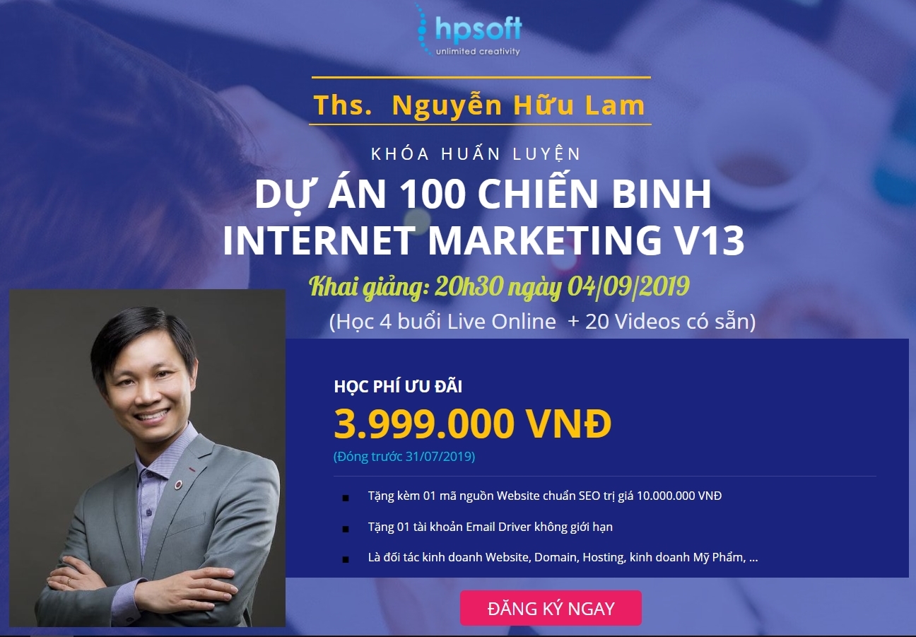 Khóa học đào tạo Internet Marketing của Ths Nguyễn Hữu Lam - HPSOFT Ninh Thuận