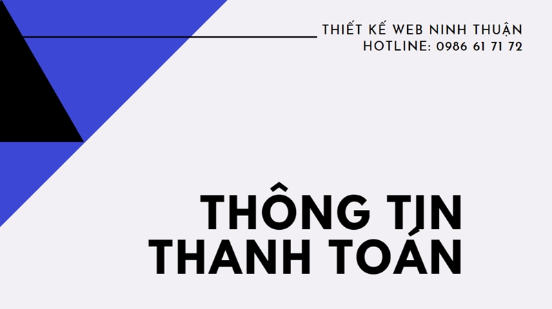 Thông tin thanh toán của Thiết Kế Web Ninh Thuận